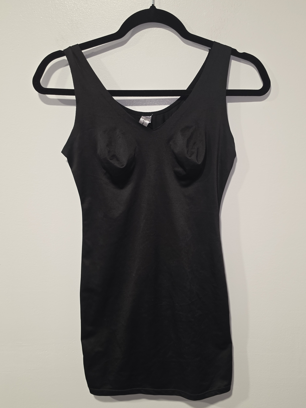 Heavenly Shapewear Sleek Black Shaping Dress Built-In Bust Support Womens Size L